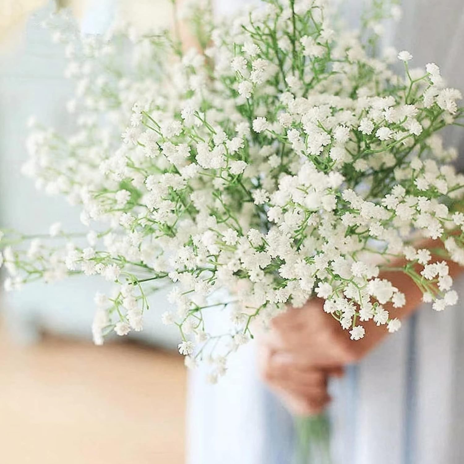 Realistic Baby’s Breath Faux Flowers – 6 Pcs, Ideal for Indoor & Outdoor Events