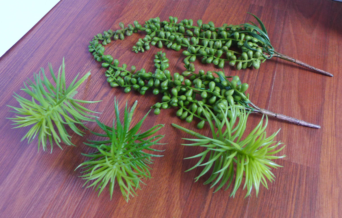 5 Artificial Plants Mini Pine Tree And pearl bean hang Succulents