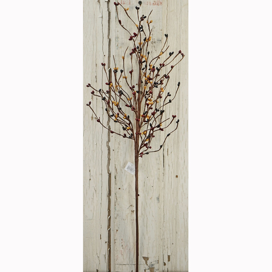 Pip Berry Pick / Spray in Homespun / Burgundy Gold Black 20″ H Primitive
