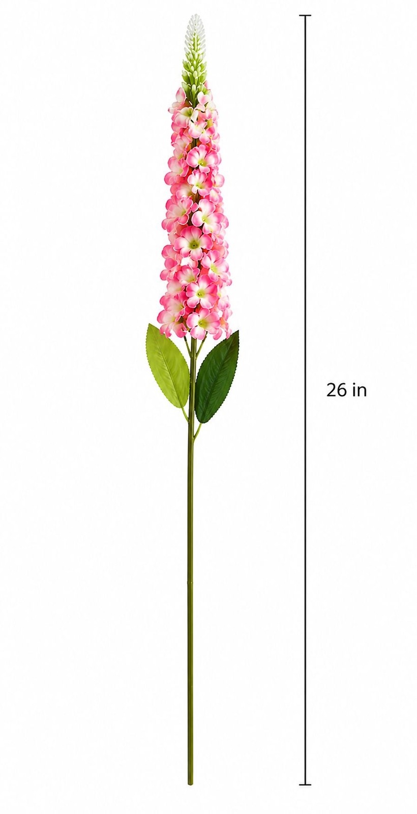 Pink Snapdragon Stems Set of 2 Artificial Larkspur Spike Flowers 26 Inch Faux Fl