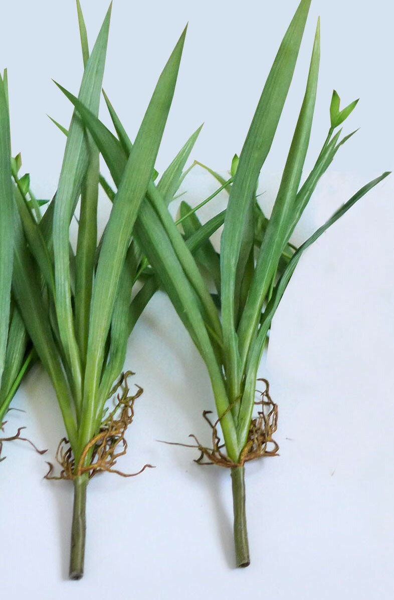 2 Pcs Artificial Grass Green Flower Orchid Plastic Home Garden Decora (#94)