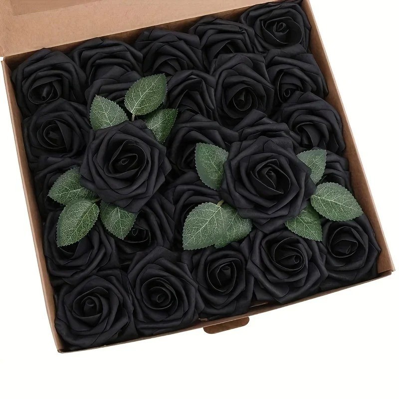 25pcs Silk Roses Artificial Flowers Realistic Bouquet Home Decor Xmas Gifts US