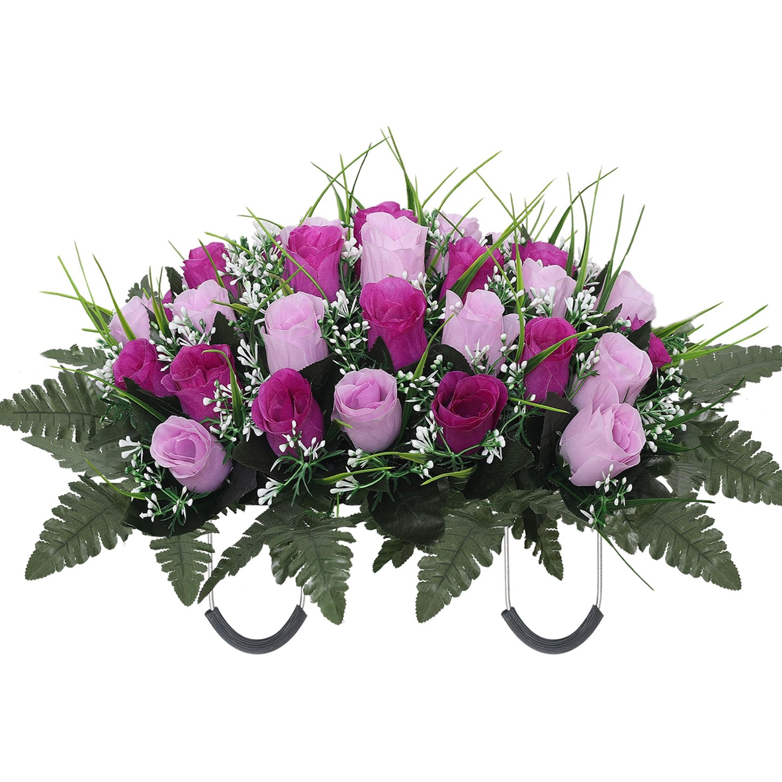 Artificial Cemetery Flower Headstone Flower Saddle Grave Rose Flowers for Cem…