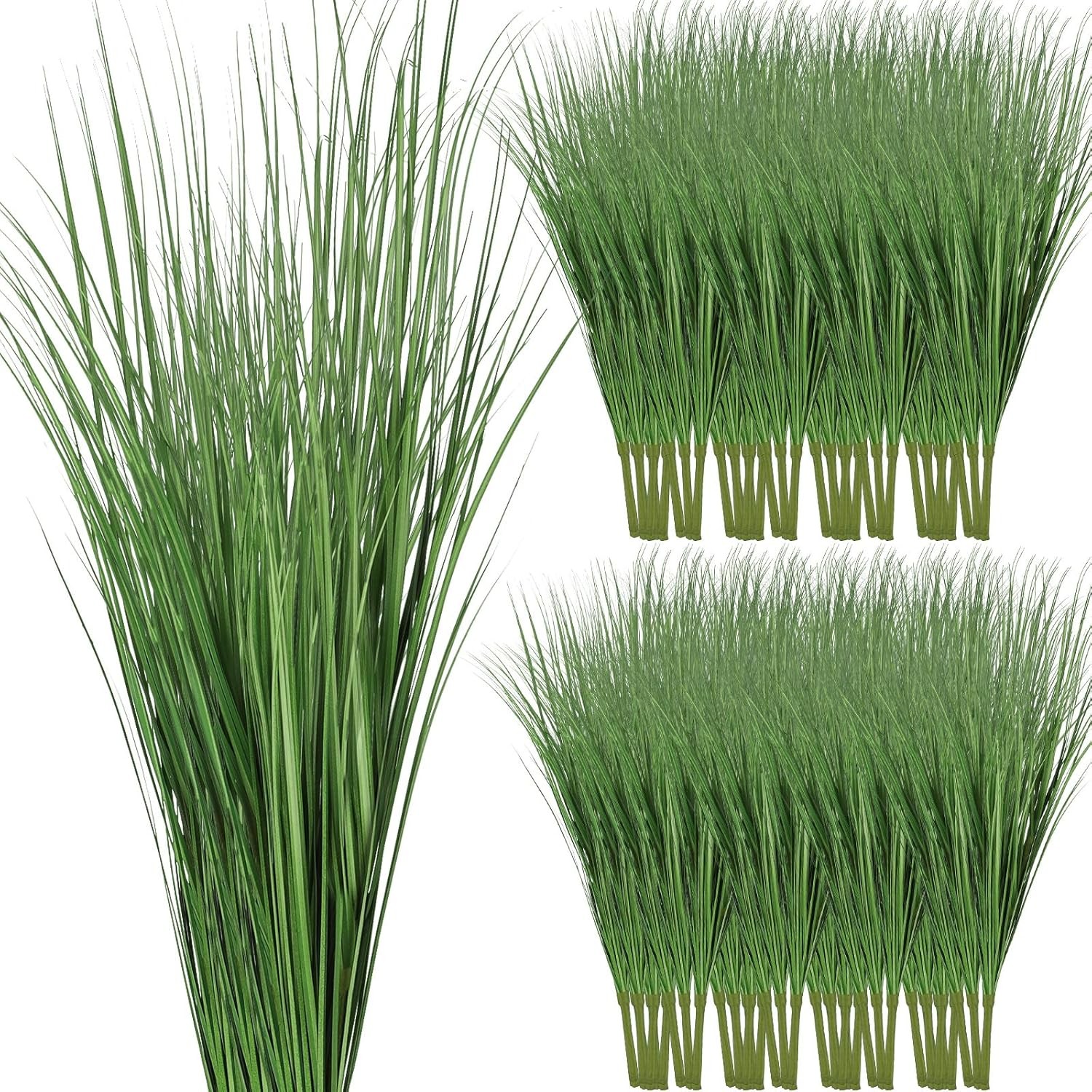 48 Pcs 33 Inch Faux Grasses for Outdoor Planters UV Resistant Fake Tall Grass