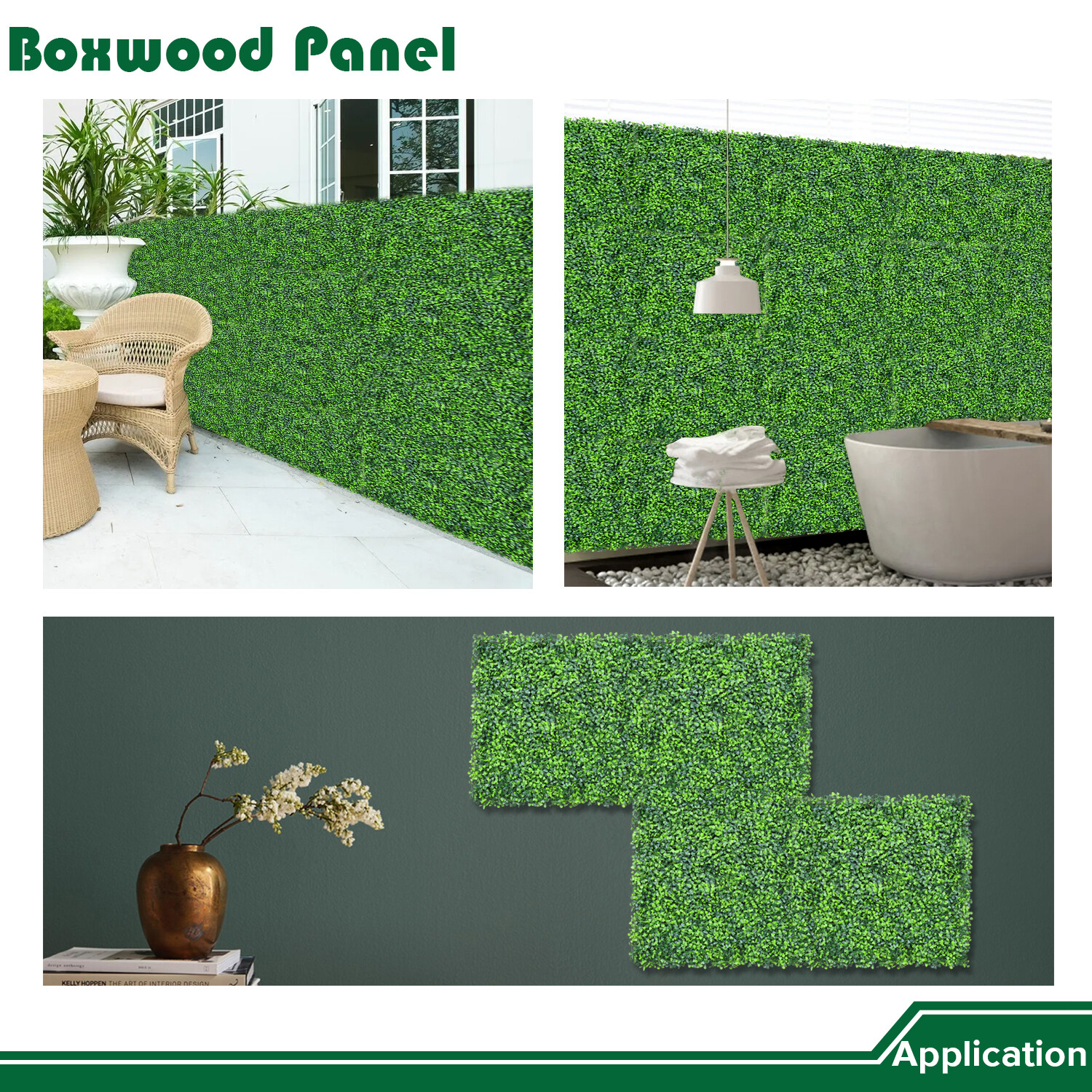 20″ Artificial Faux Boxwood Leaf Ivy Mats Greenery Home Festival Wall Decor