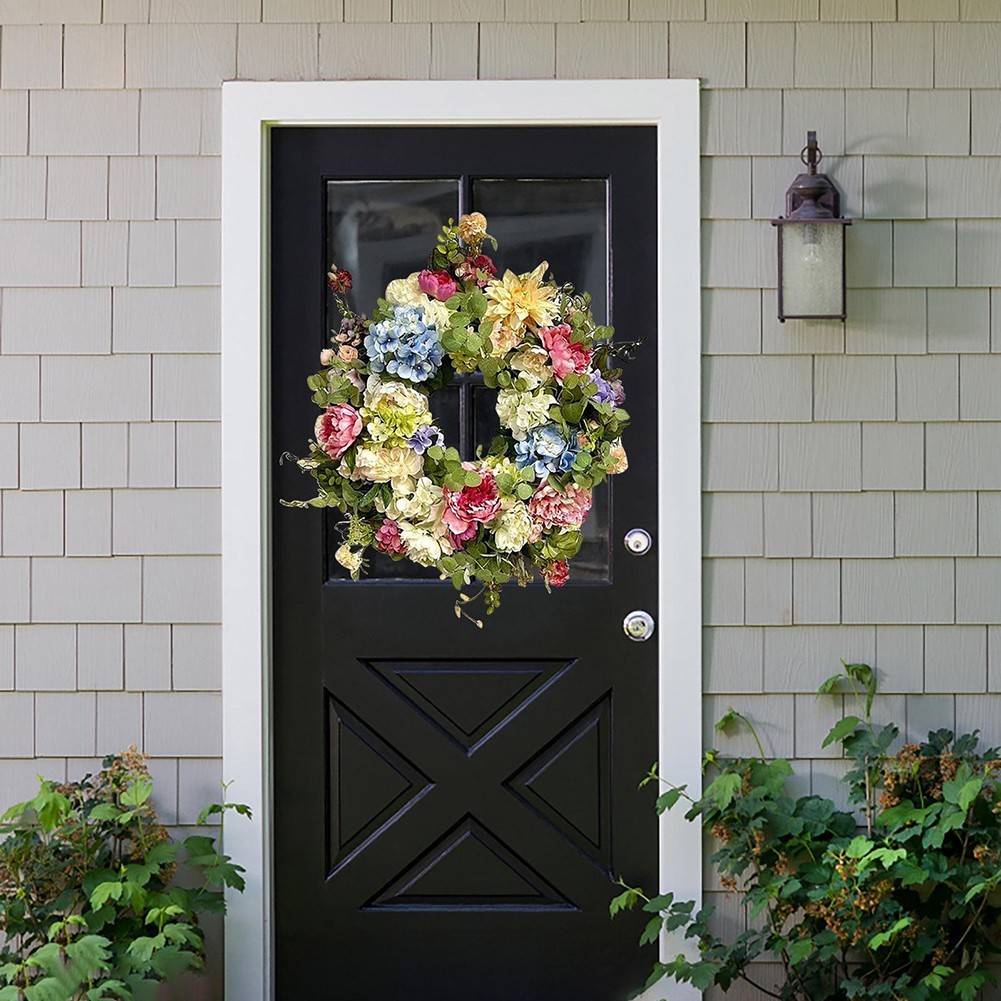 Hydrangea Wreath Front Door Garland Home Indoors & Outdoors Artificial Decor