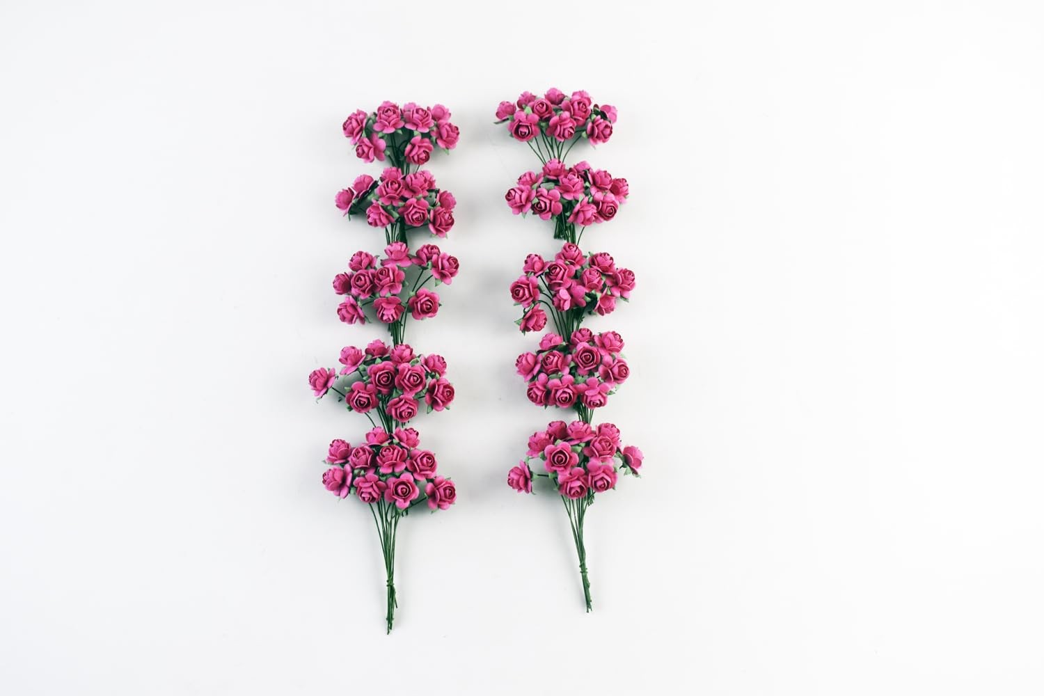 100 pcs Tiny Artificial Roses Mixed Pink Five Color Mulberry Paper Flower 15-…