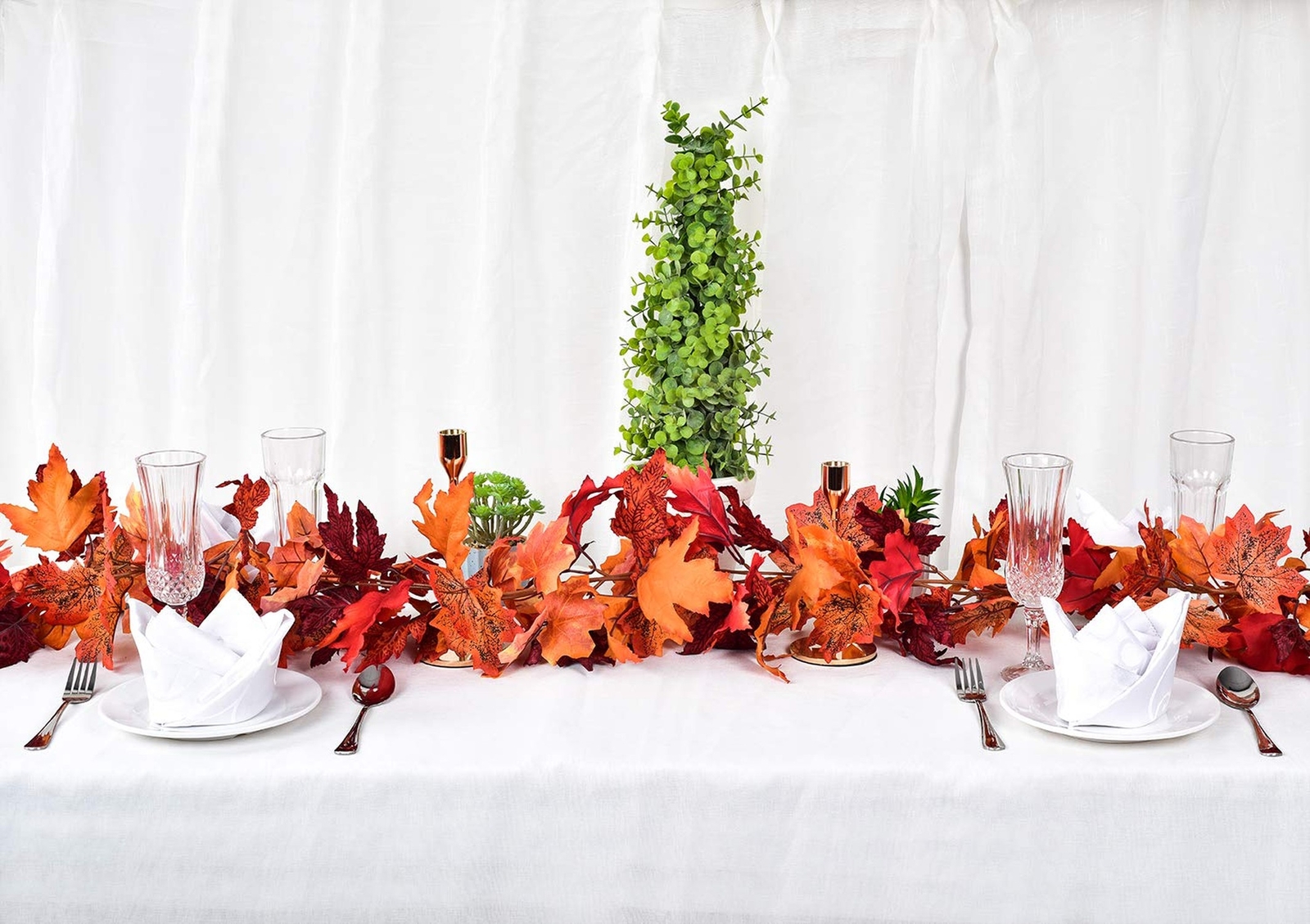 DearHouse 2 Pack Fall Garland Maple Leaf Hanging Vine Garland Artificial Autu…