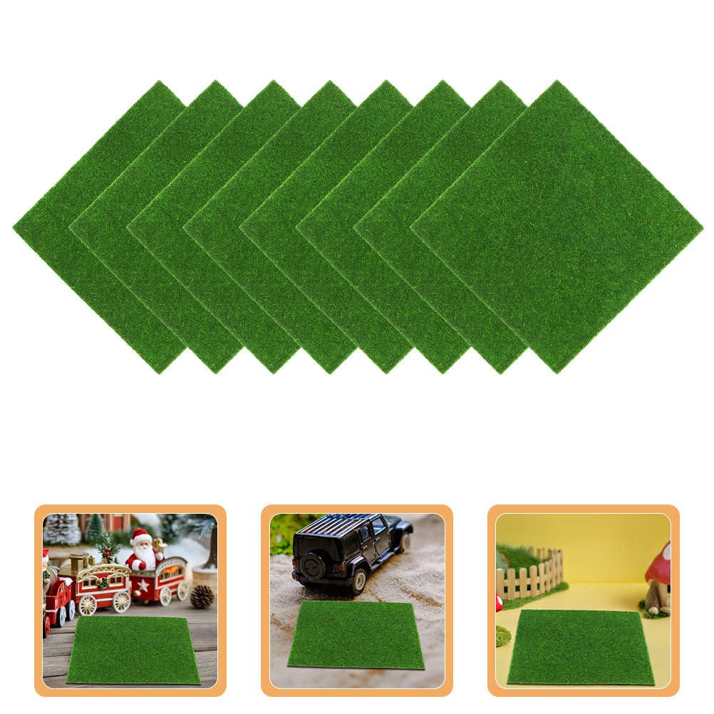 16Pcs Fake Moss for Crafts Realistic Artificial Moss Mat Green Simulation Turf
