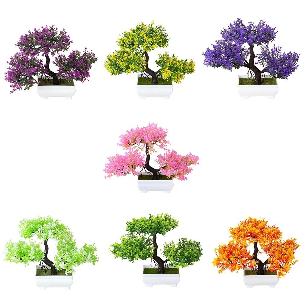 Artificial Potted Bonsai Tree Fake Plant Desktop Home Office Table Decor