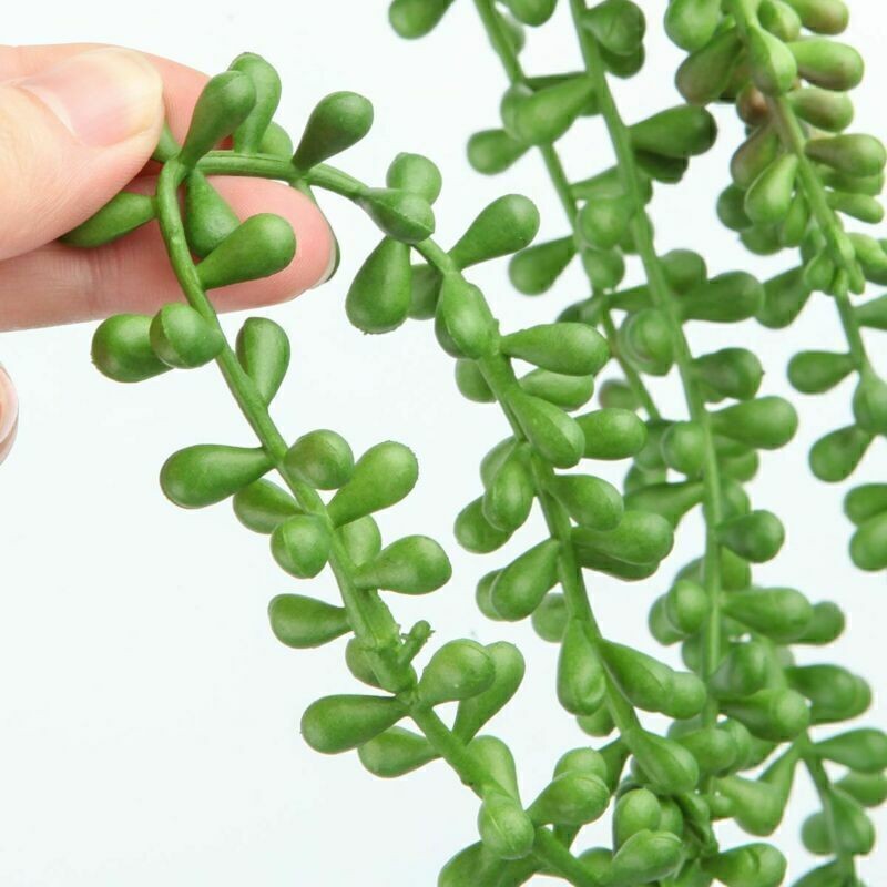 2Pcs 24″ Artificial Succulent Plant Green Vines Flower Hanging Rattan Wall Decor