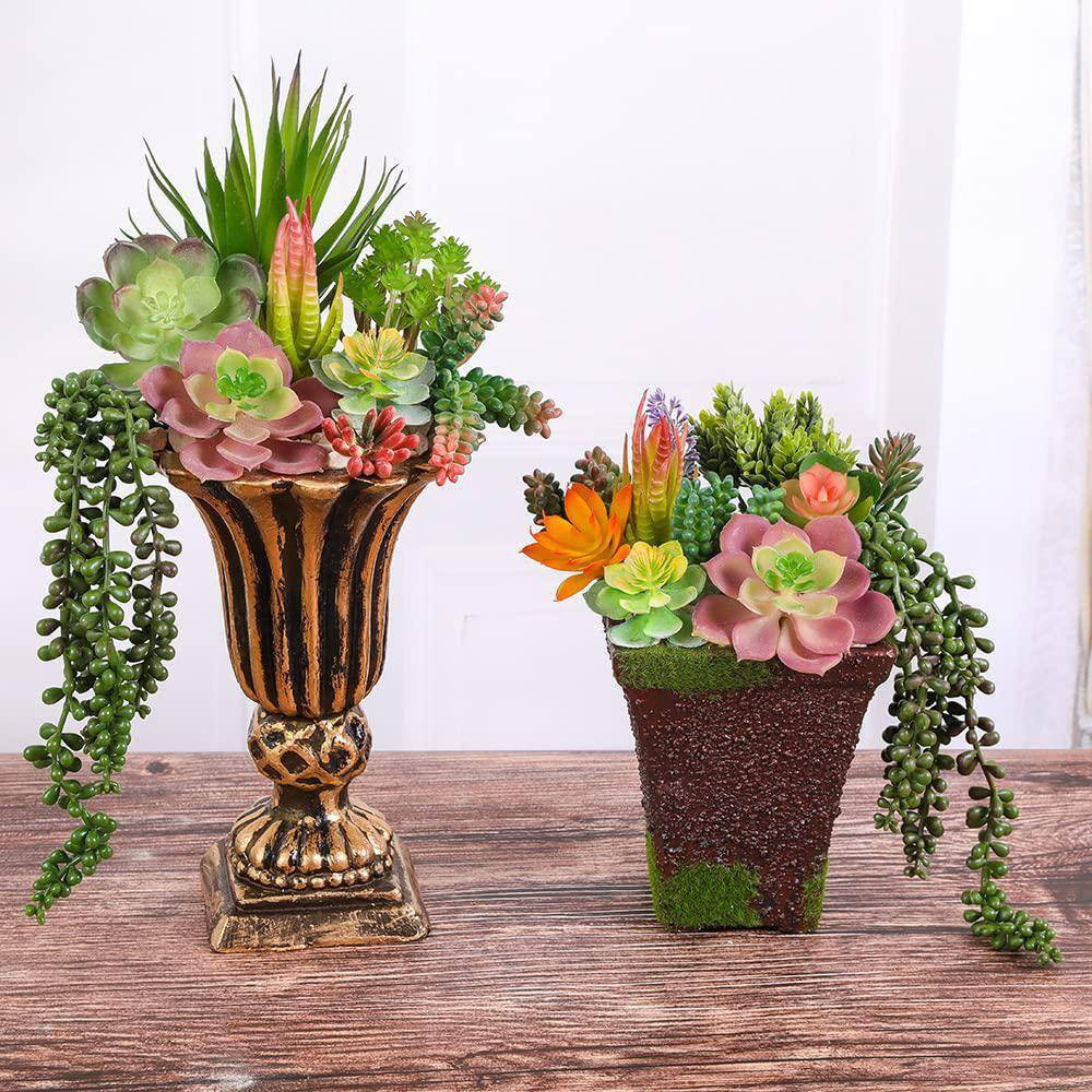 18 Pack 3 In. Green Indoor Artificial Succulents Realistic Textured Fake Plants