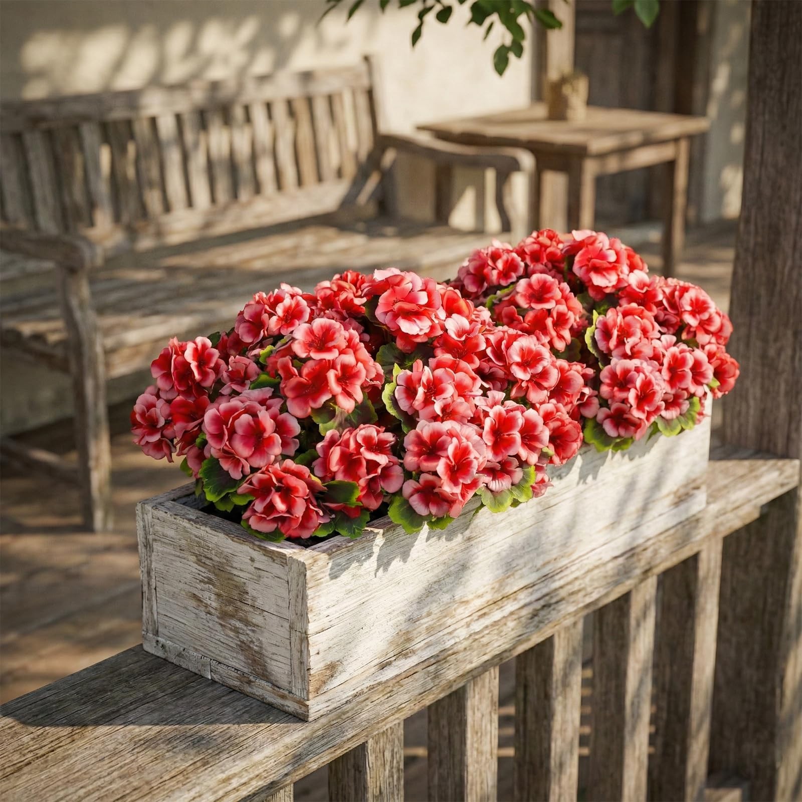 8 Pcs Artificial Geranium Plant Realistic Silk Flowers for Outside UV Resista…