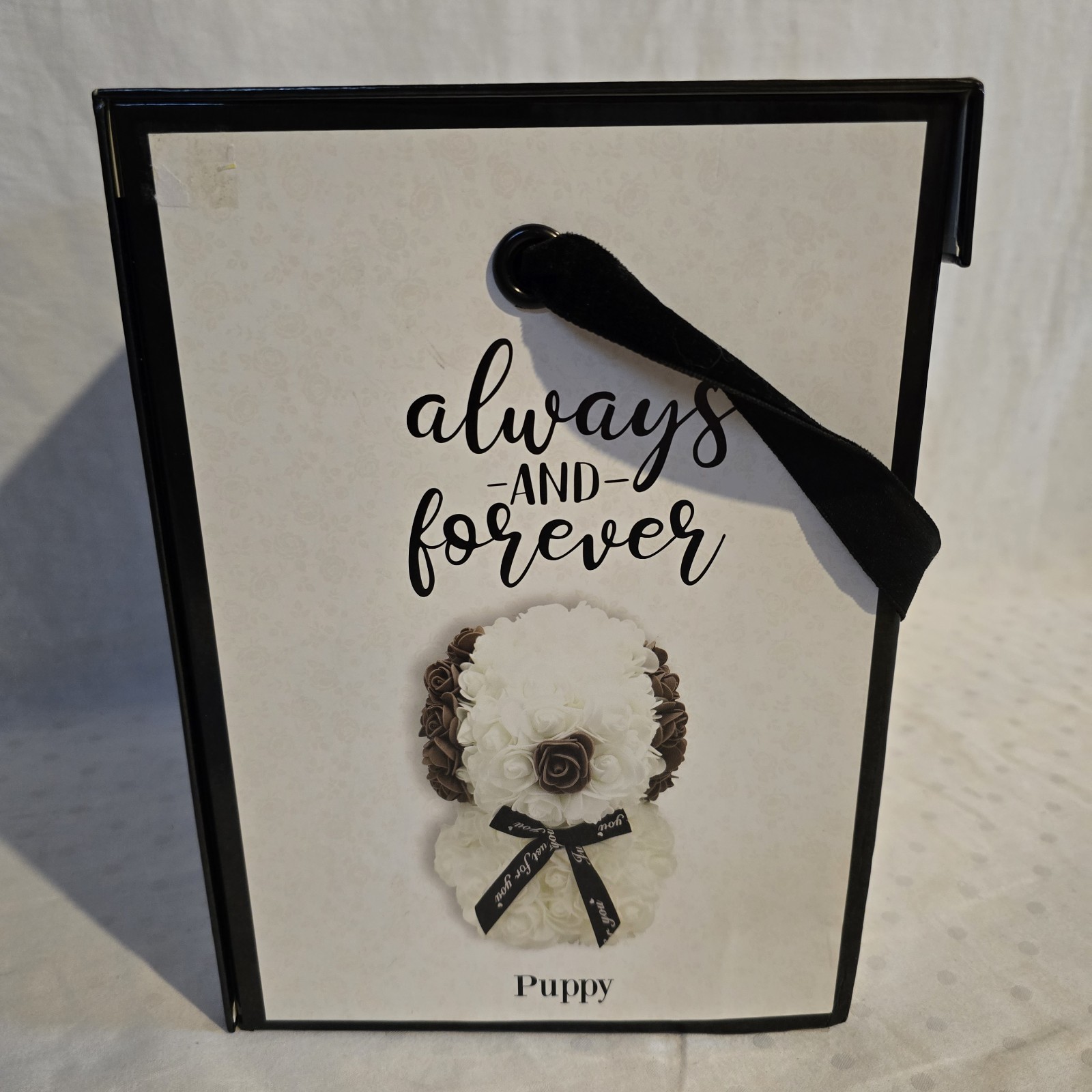 Always And Forever Rose Bear Gift Box White Floral Teddy Bear Keepsake Decor…