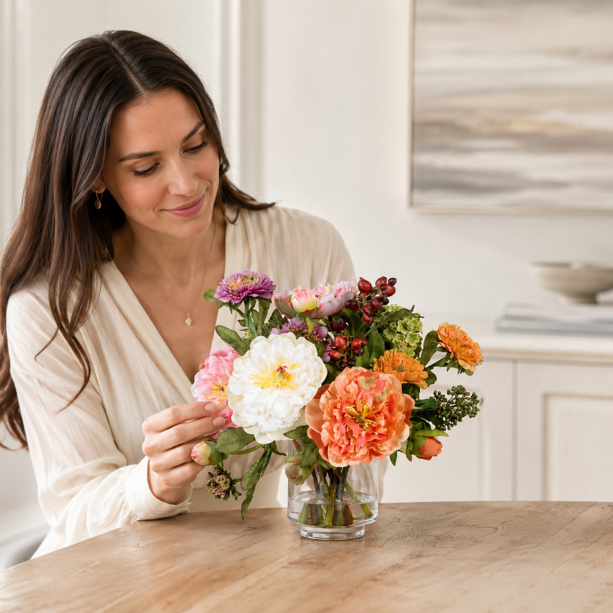 10″ Peony Arrangement