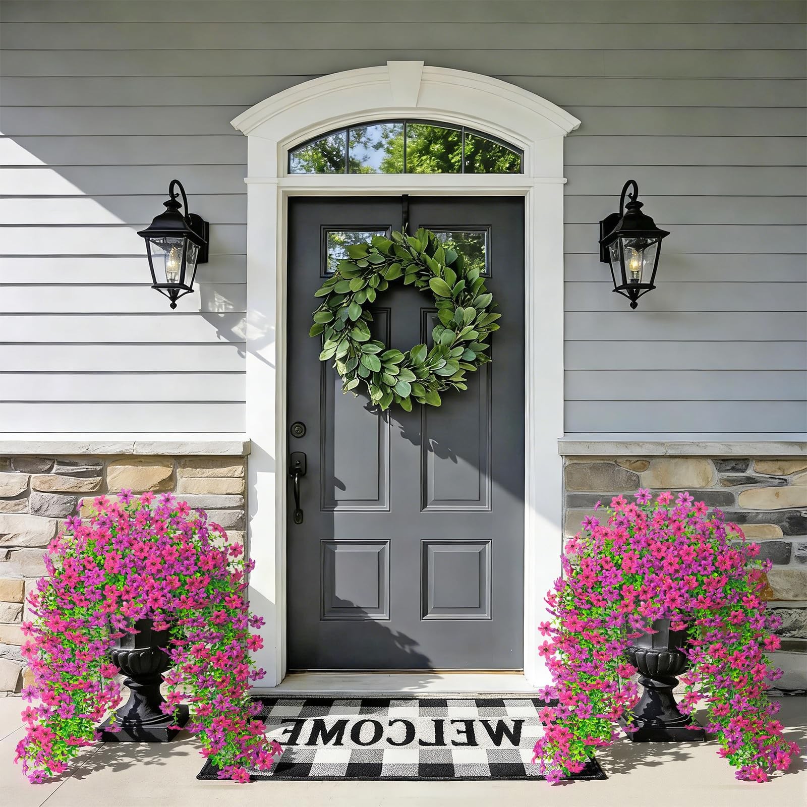 4PCS Artificial Hanging Flowers Faux Silk Daisy Hanging Flower Vines Outdoor …