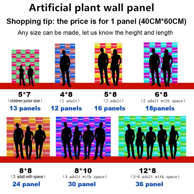 1pc Artificial Lawn Grass Carpet Fake Flower Background Wall Backdrop Decoration