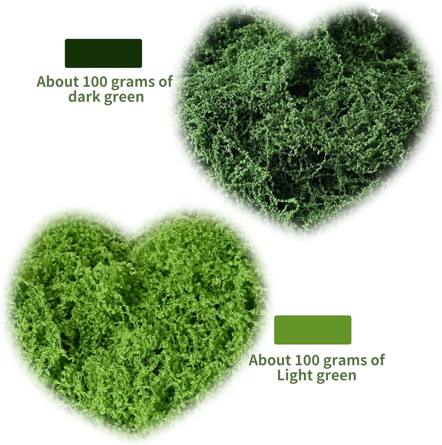 Fake Moss for Plants Indoor, 7OZ Dual-Color Artificial Moss for Crafts,