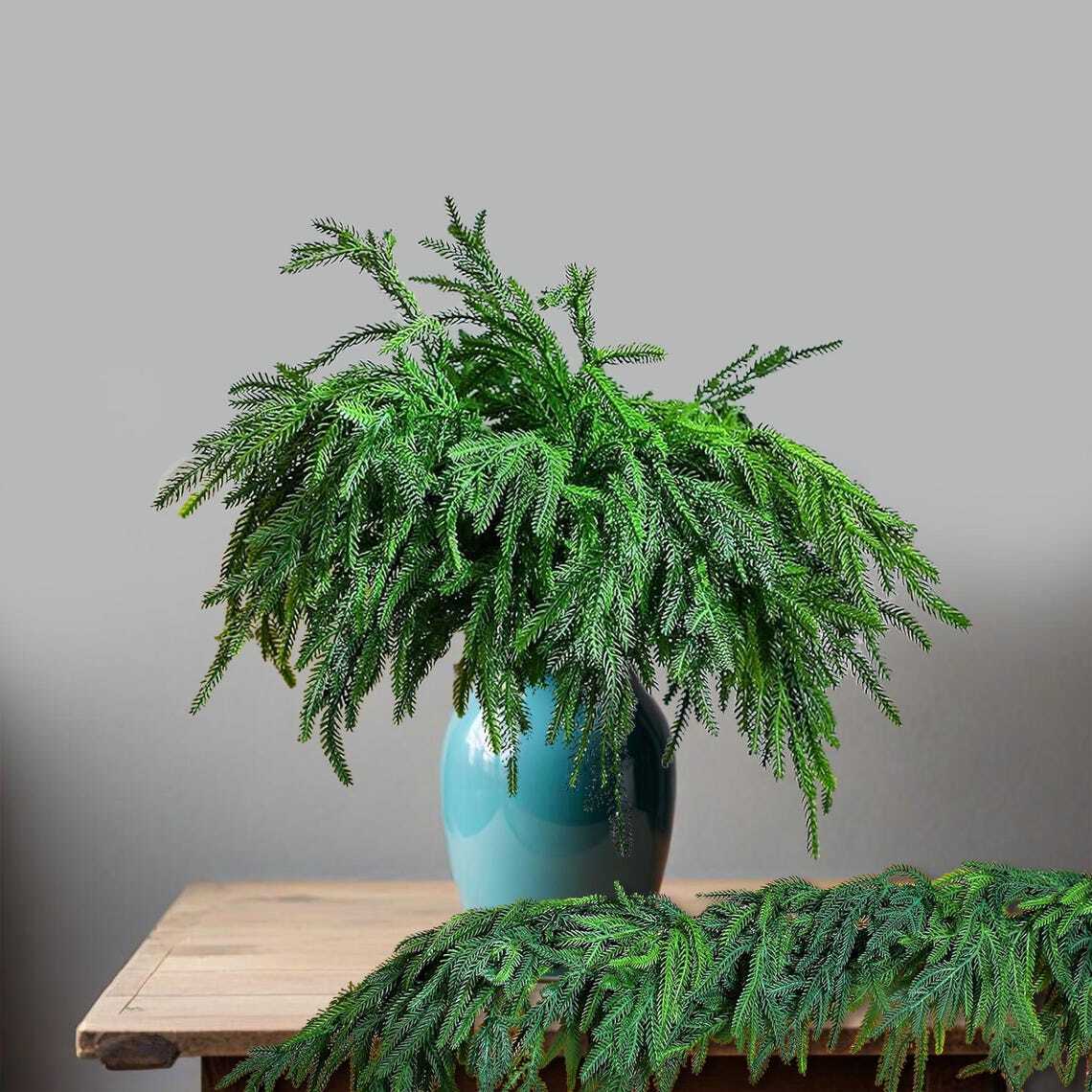 Christmas Norfolk Pine Branches 12 Pcs Artificial Xmas Branches DIY Crafts Decor