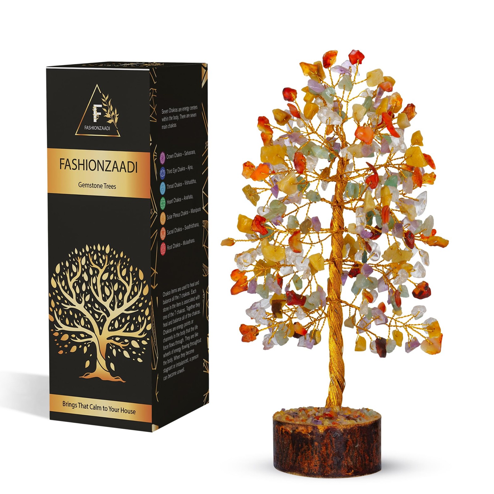 Gemstone Money Tree Reiki Healing Chakra Balancing Handmade Bonsai Trees Spir…