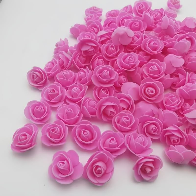 Pink Mini Foam Small Rose Heads Flowers For Crafts 1.3 Inch 120 PCS