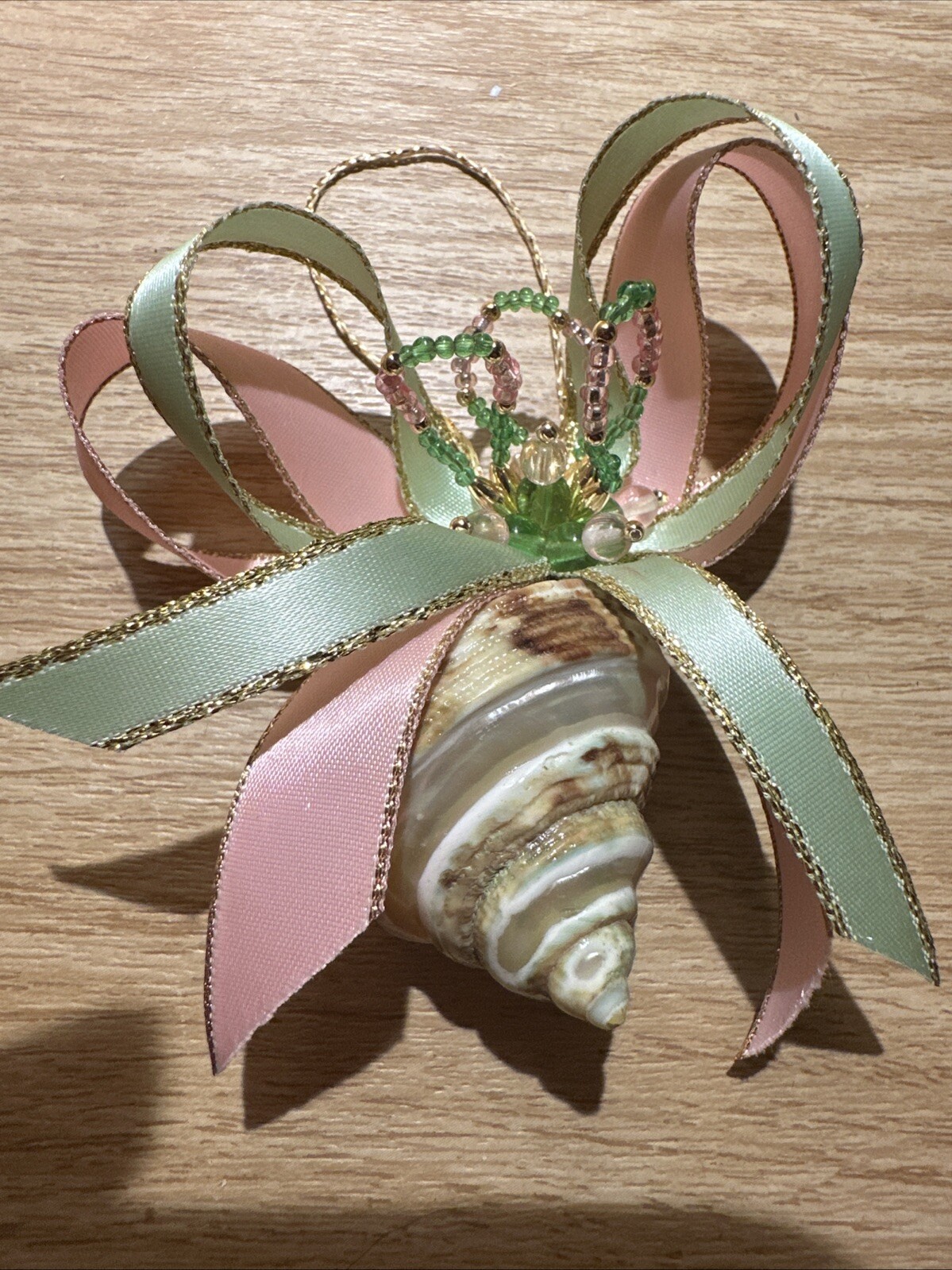 Vintage Conch Seashell Ribbon Corsage Bouquet Decor Beach Wedding Dance Pastel