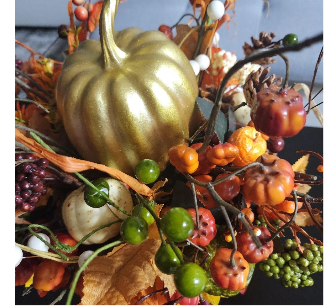Fall Season Arrangement Flowers Mix Bouquet In Urn Vase