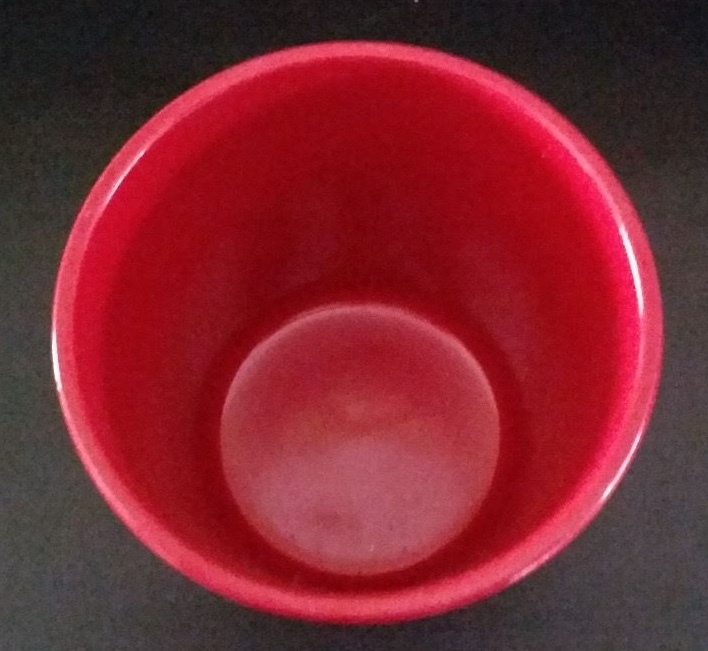 Red Ceramic Pot With Burgundy Design – by Accents by Decowarps (Preowned)
