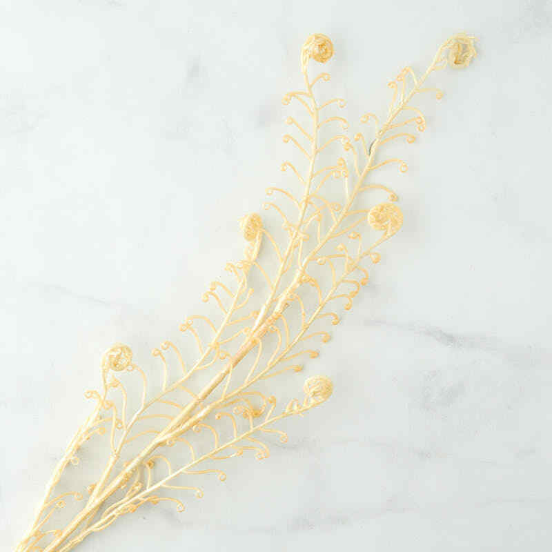 Vinyl Ivory Iridescent Artificial Spiral Fern Stems