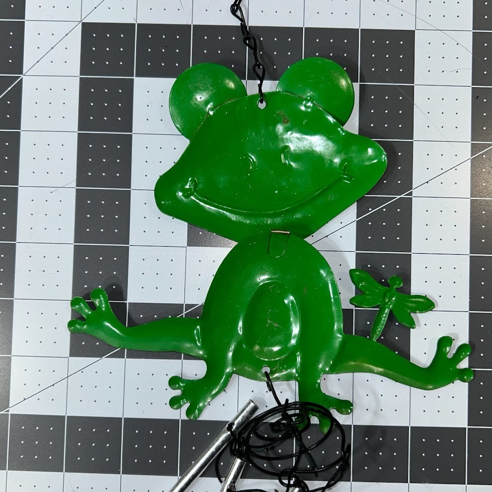 Butterfly, Frog, & Sun Decorative Hanging Outdoor Indoor Metal Chimes Lot of 3