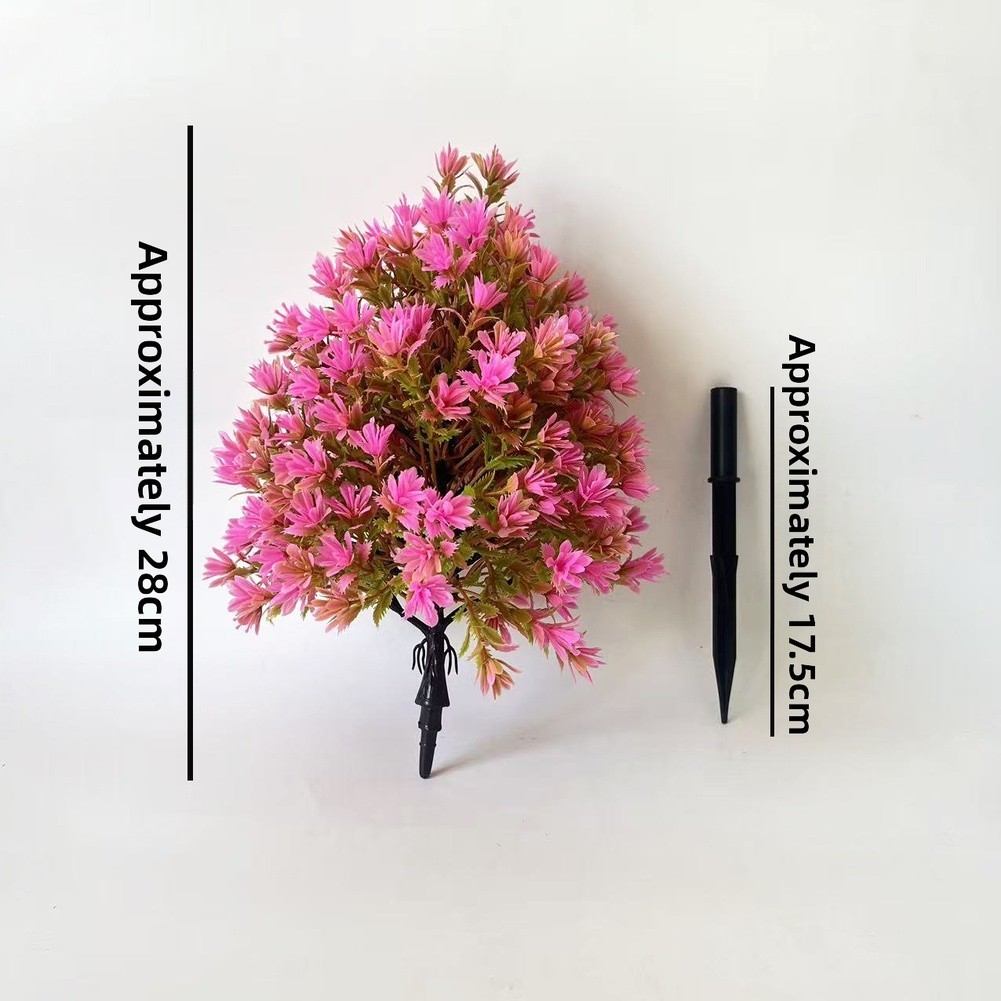 17 Inch Plastic Pine Flower Stake with Vibrant Blooms for Outdoor Spaces