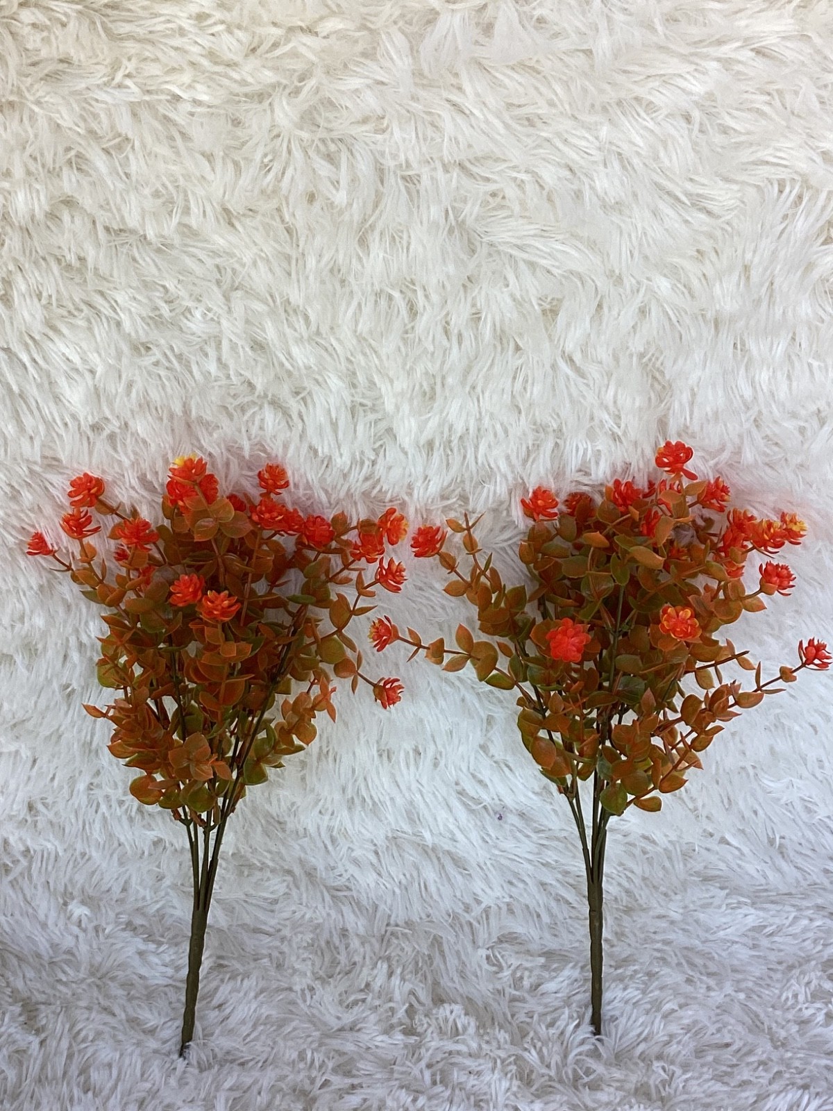 NEW Set of 8 Green Orange Yellow Artificial Plant Floral Inserts- 14in