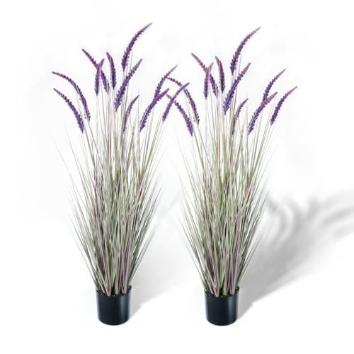 5ft 2-Pack Artificial Veronica Spiked Speedwell Grass, 59in Faux Tall 5FT-2PCS