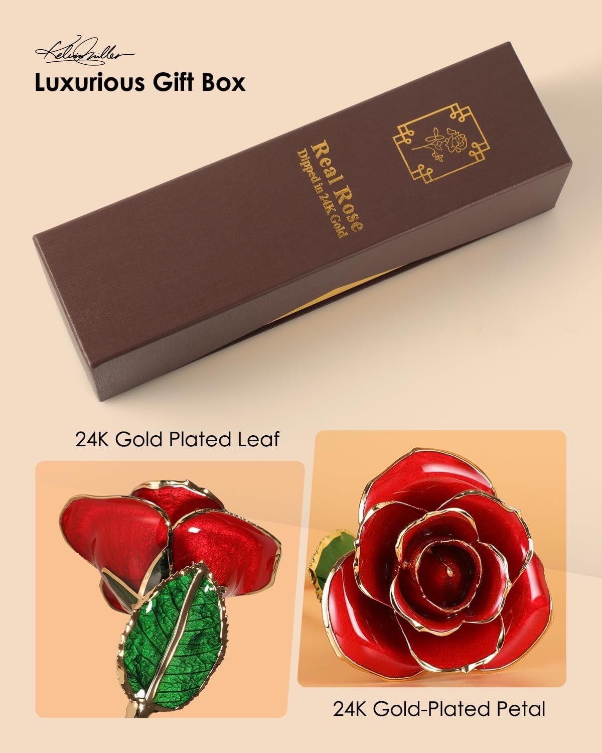 Gold Dipped Rose – Hand-Dipped Real 24K Gold Rose – Genuine One of a Kind – Eter
