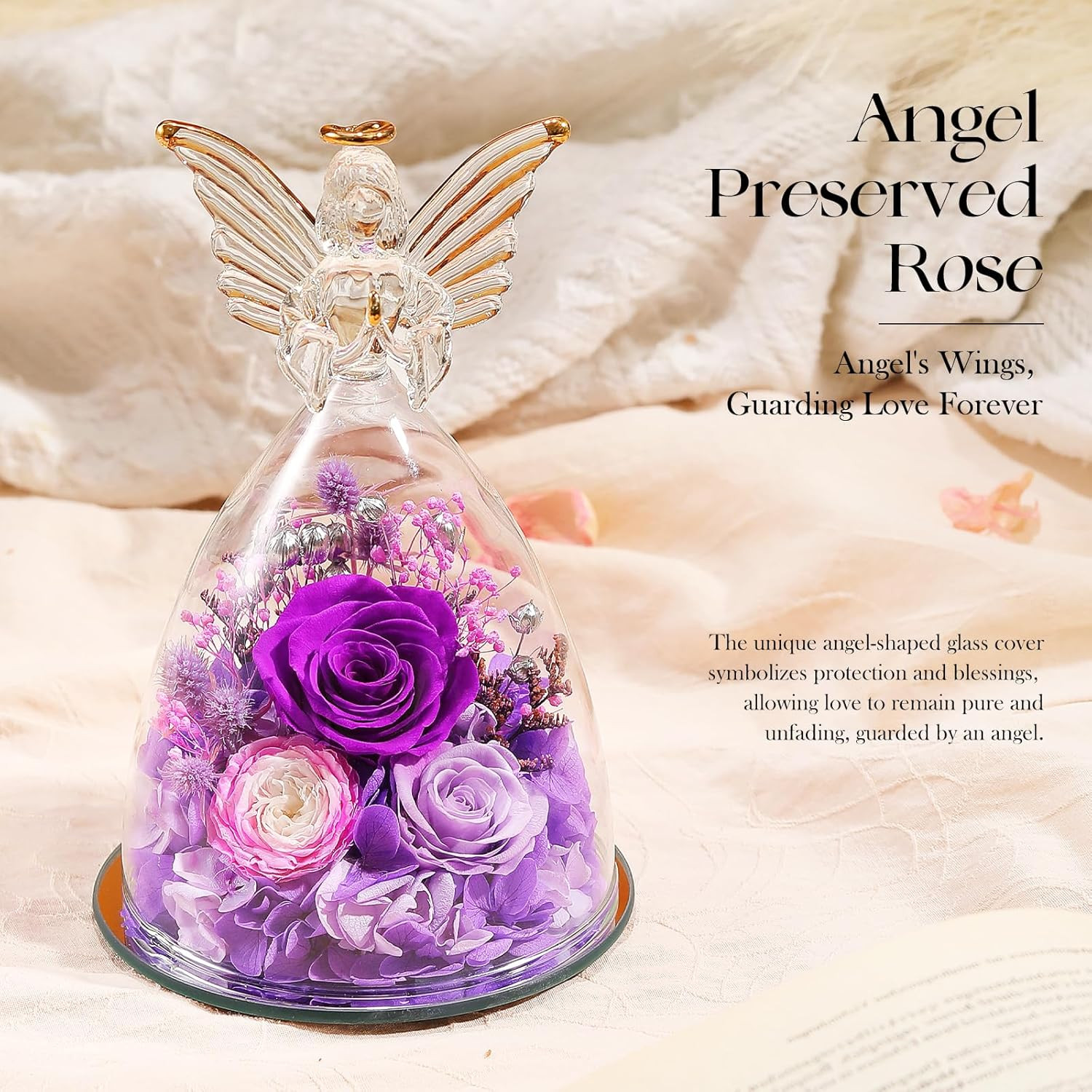 Mothers Day Roses Gifts for Mom Forever Preserved Real Roses Flowers in Glass An