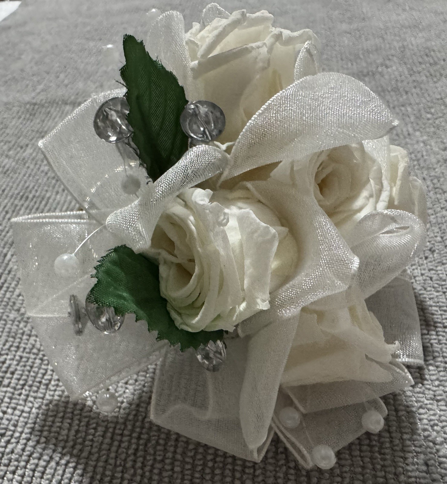 Verdissimo’s Corsage -Wristlet: Prom Bride Bridesmaid | 5 Preserved Baby Roses!