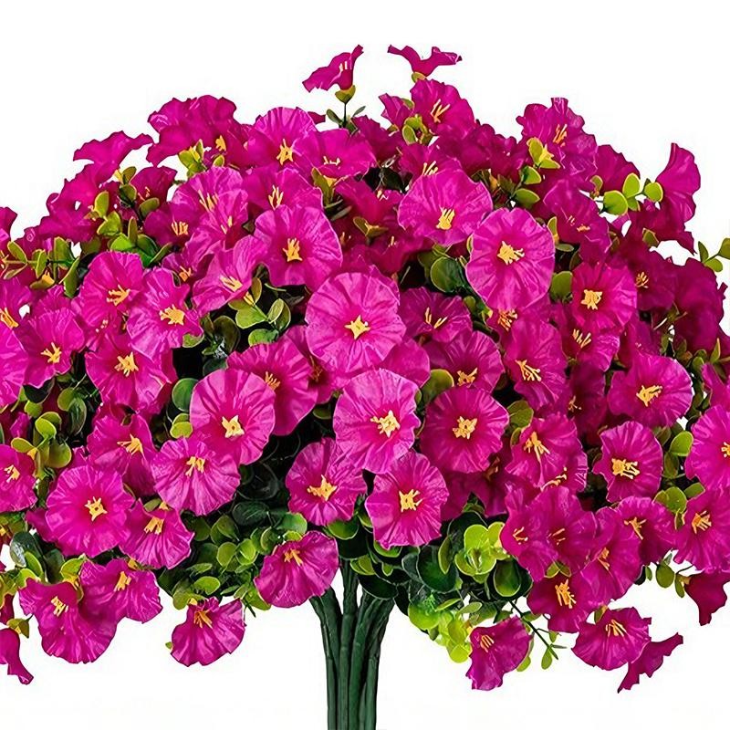 4 Bundles Artificial Morning Glory & Eucalyptus UV Resistant Outdoor Set