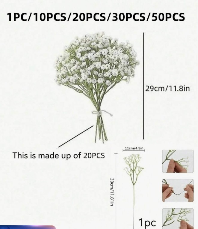 20 pcs Artificial Starry Sky Flowers – Romantic & Long-Lasting Decoration