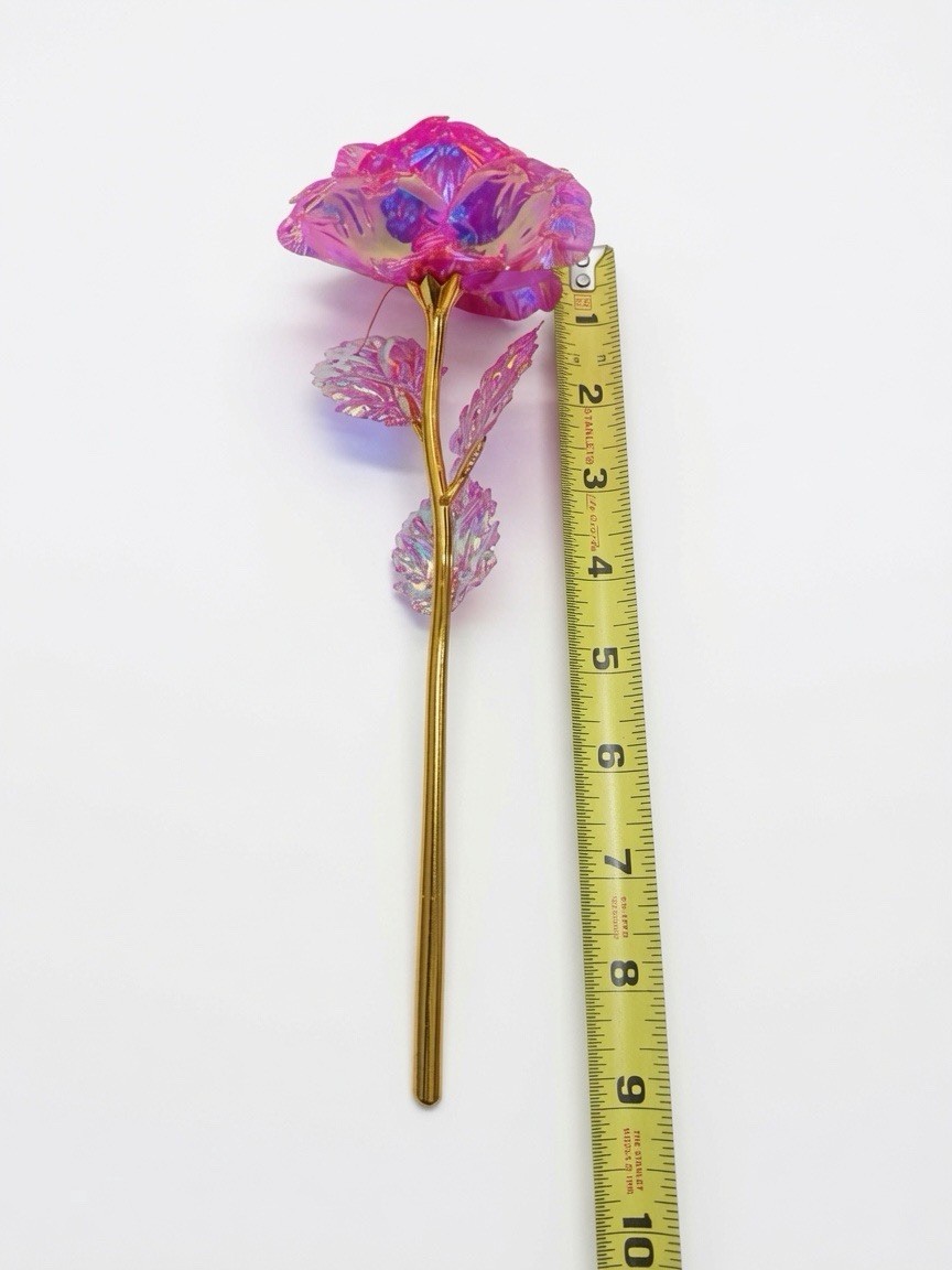 47 Pcs Pink Galaxy Rose Flowers with Stems Gift Wedding Decor 9in