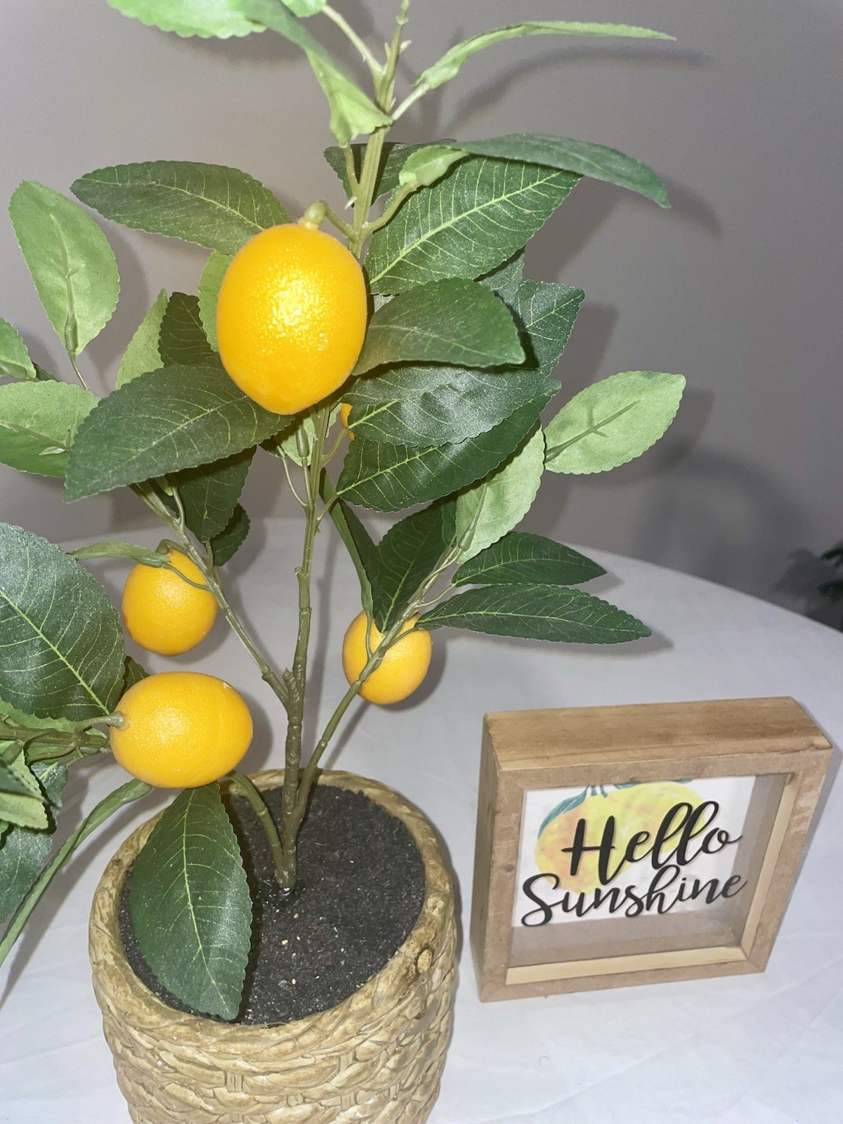 Decorative Artificial Lemon From A Small Faux Lemon Tree. Great for Home