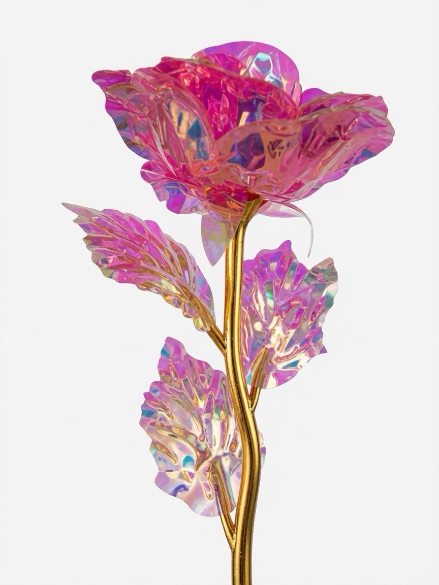 47 Pcs Pink Galaxy Rose Flowers with Stems Gift Wedding Decor 9in