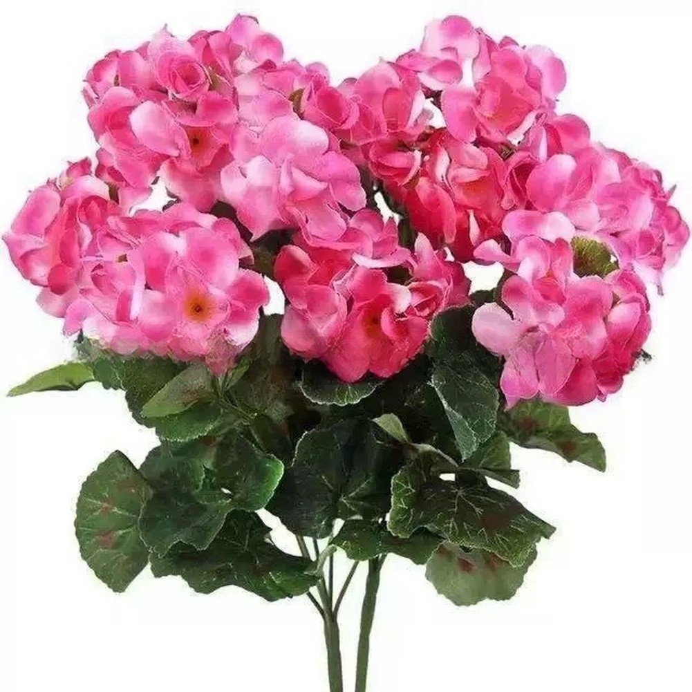 Red Red White Begonia Flower 36cm Plastic Table Decor for Wedding Event