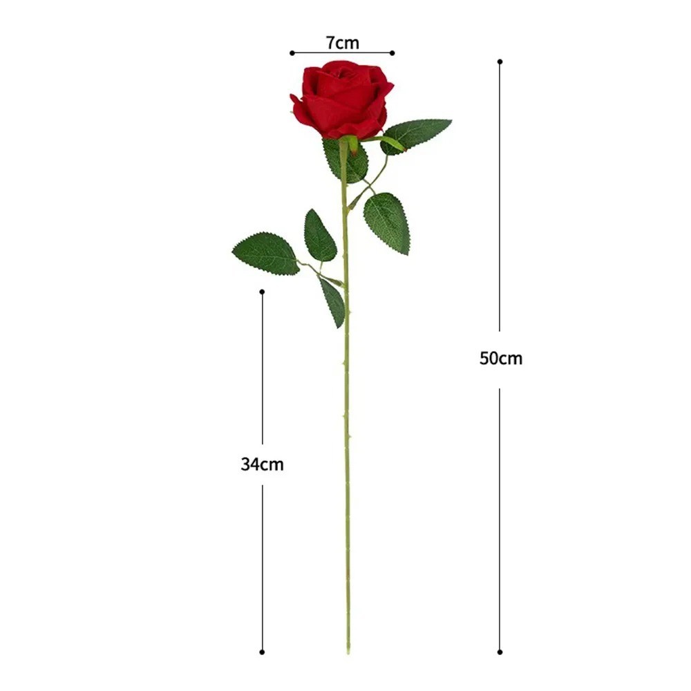 1/3/5/10/20Artificial Rose Flowers Red Realistic Fake Rose Branch Wedding Decor