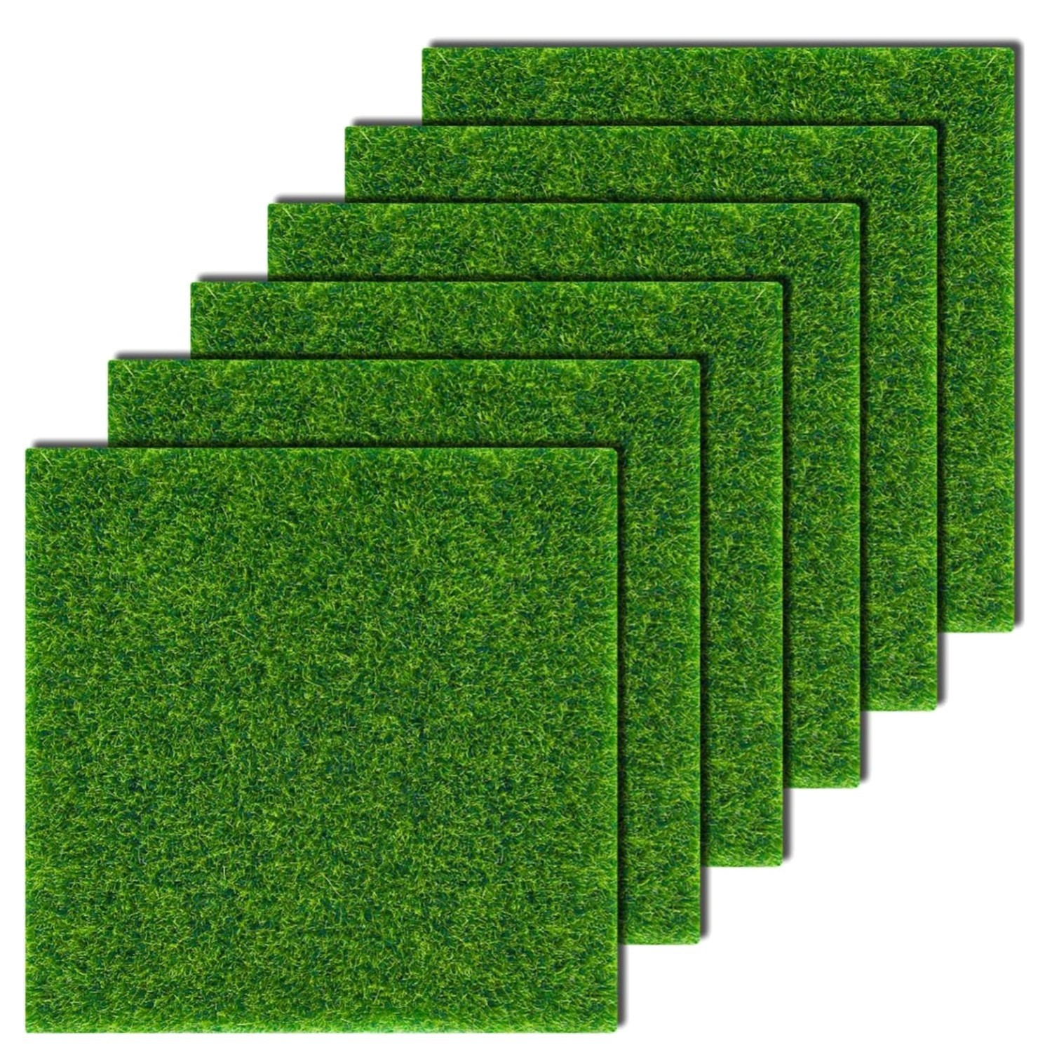 6 Count 6×6 Inches Artificial Craft Grass for Dollhouse and Indoor Decoration