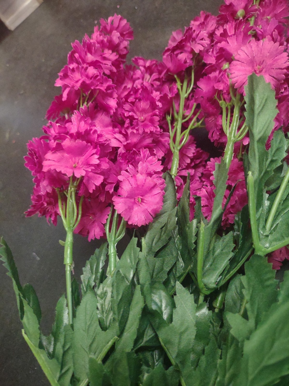 24″ Silk Stock Flower Bush, Fuchsia Hot Pink, 9 Stems Realistic Matthiola