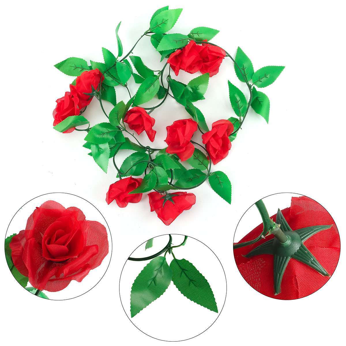 3Pack 7.5Ft Flower Garland Fake Rose Vine Artificial Flower Hanging Ivy Floral