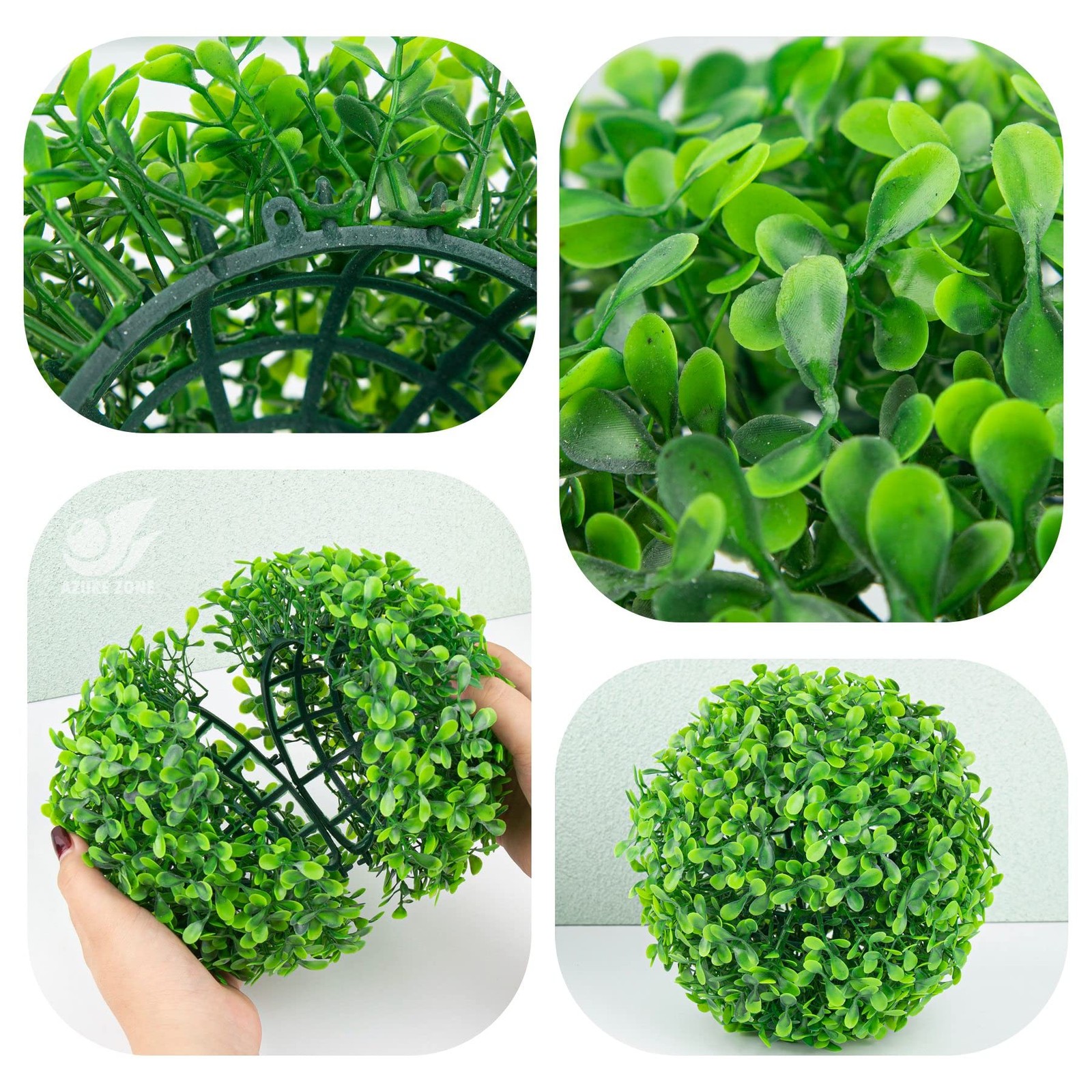 2 PCS Artificial Plant Topiary Ball Decorative Faux Balls Wedding Home Decor