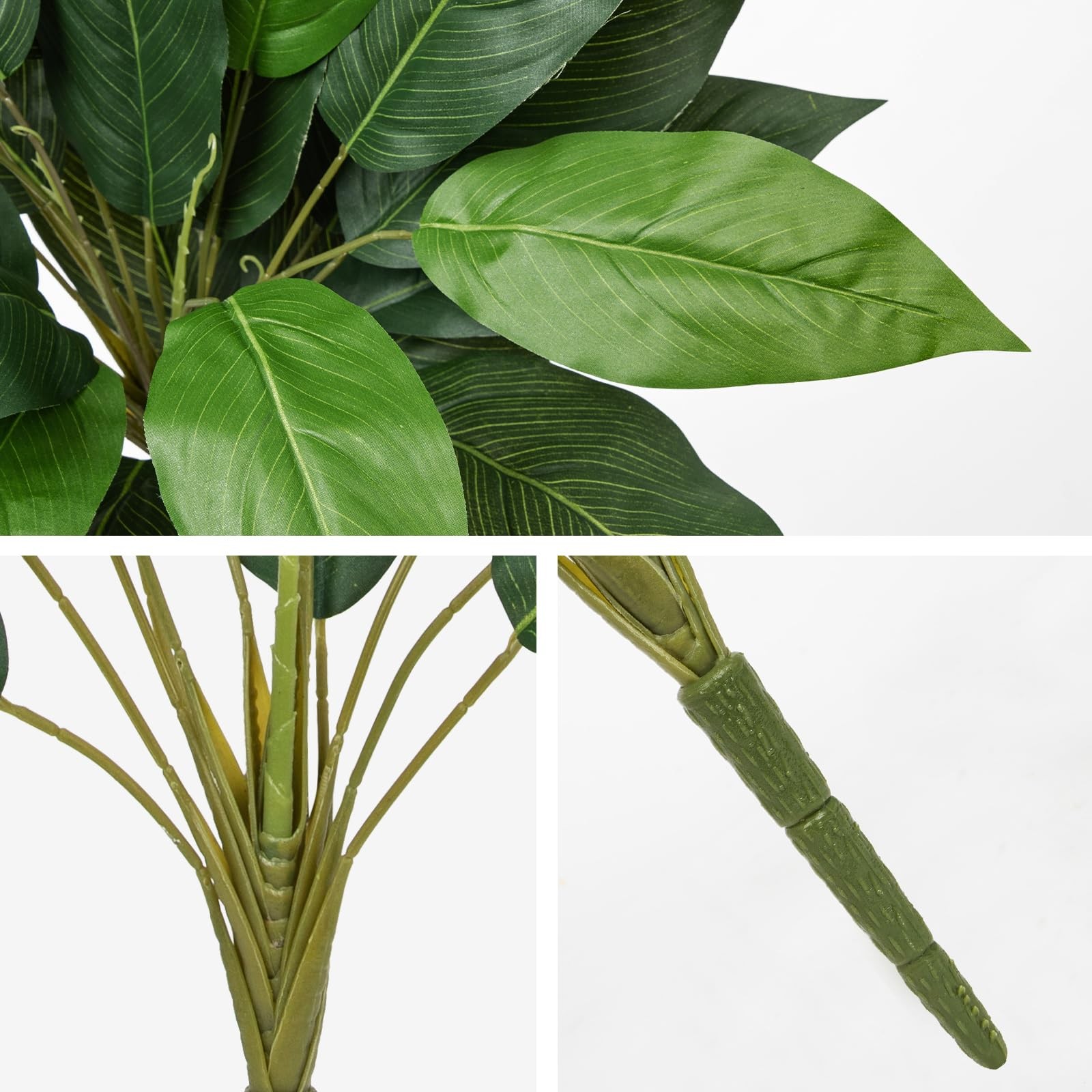Artificial Plant Stems Zebra Leaves – 3 Pcs Fake Zebra Plant Brunches 18.5″ F…