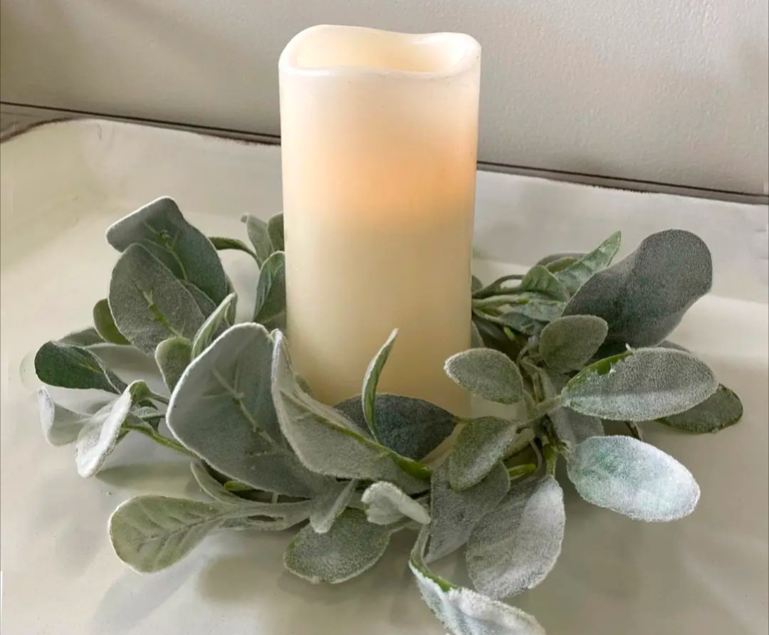 4-1/2″ Lamb’s Ear Candle Ring