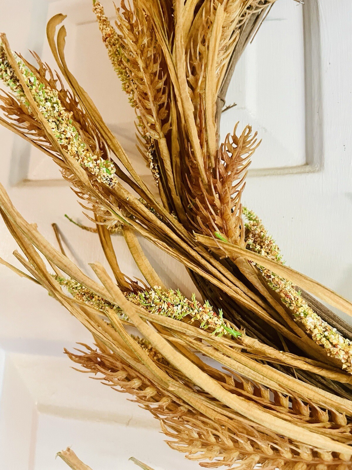 Wheat And Dried Grass Wreath Primitive Country Farmhouse